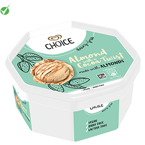 Choice Almond with Cocoa Twist 750ml mantelijäätelö