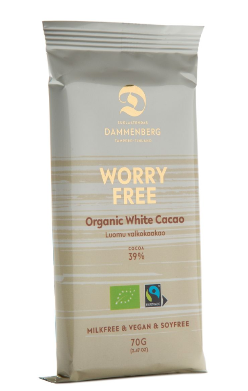 Dammenberg Worry Free Luomu Valkokaakaolevy 70g