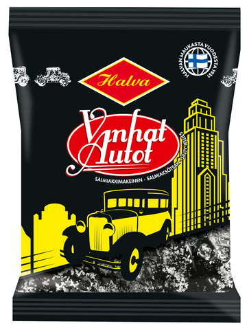 Halva Vanhat autot Salmiakki 160 g