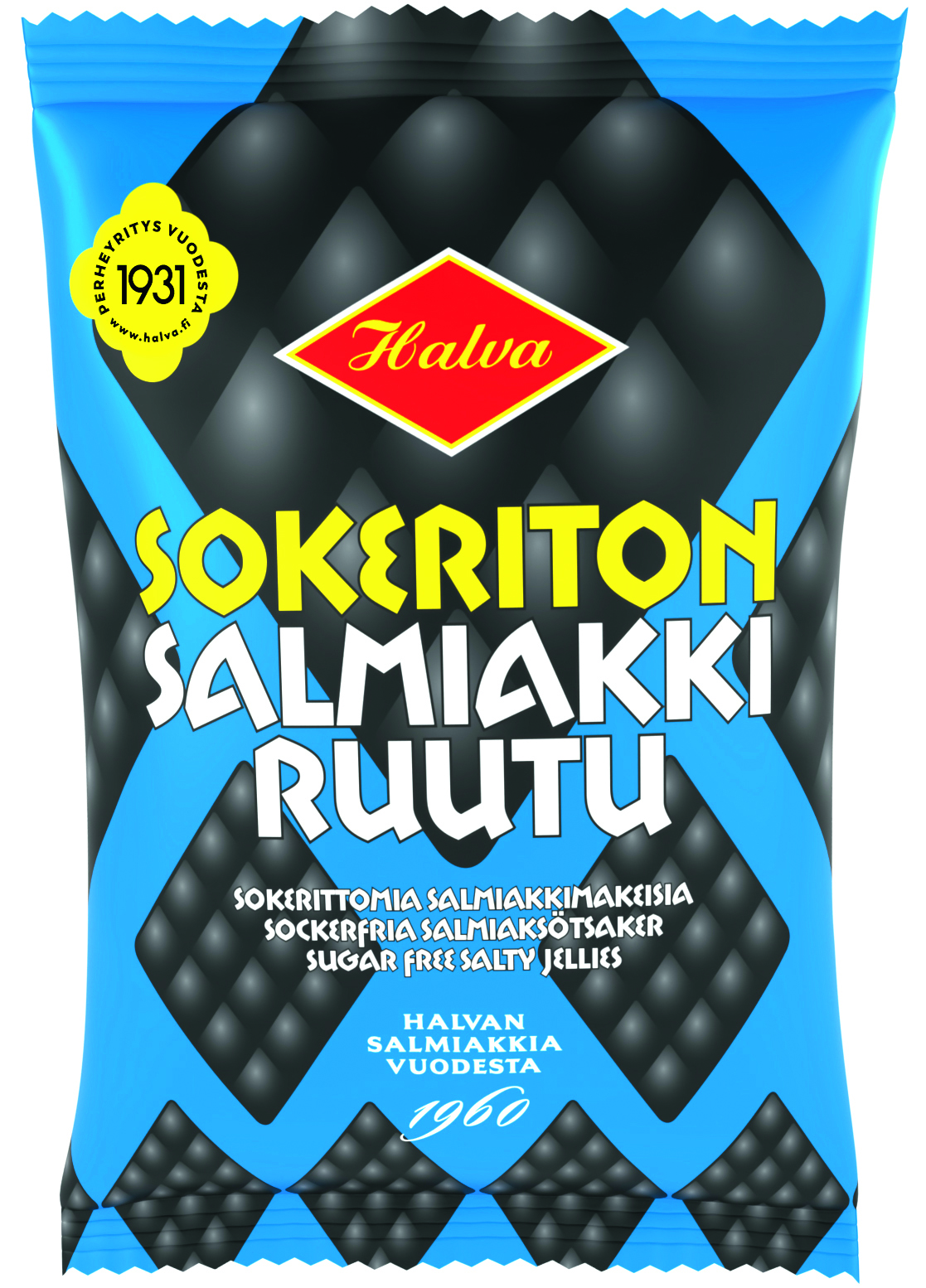 Halva Sokeriton Salmiakkiruutu 90g