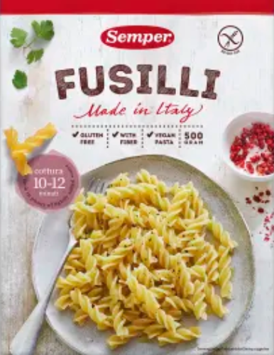 Semper Gluteeniton Fusilli 500g Semper Gluteeniton Fusilli 500g