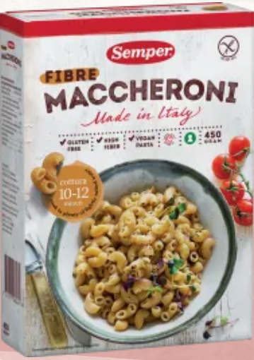Semper Gluteeniton Kuitupitoinen Makaroni 450g Semper Gluteeniton Kuitupitoinen Makaroni 450g