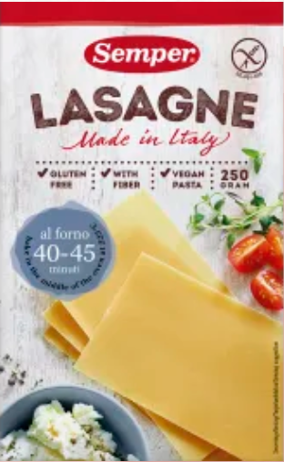 Semper Gluteeniton Lasagne 250g Semper Gluteeniton Lasagne 250g