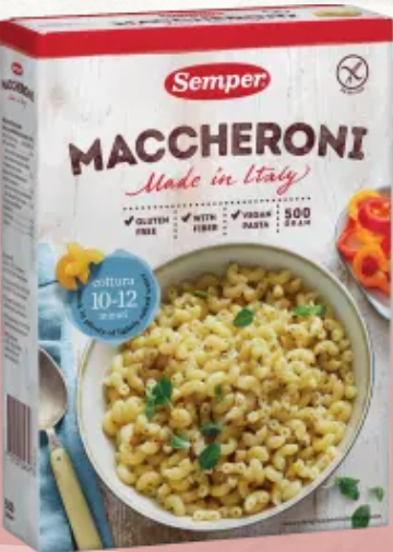Semper Gluteeniton Makaroni 500g Semper Gluteeniton Makaroni 500g