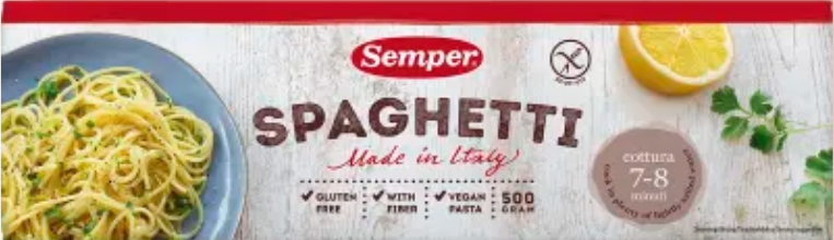 Semper Gluteeniton Spagetti 500g