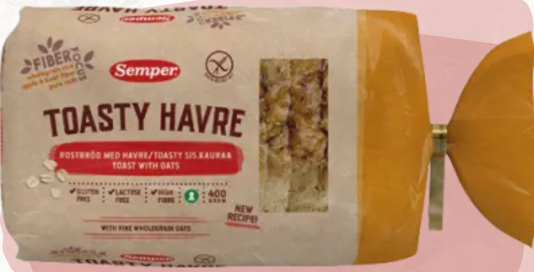 Semper Gluteeniton Toasty sis. kauraa 400g Semper Gluteeniton Toasty sis. kauraa 400g