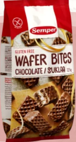 Semper Gluteenittomat Suklaavohvelipalat 125g Semper Gluteenittomat Suklaavohvelipalat 125g