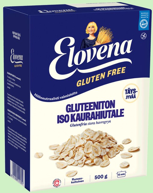 Elovena Gluteeniton Iso Täysjyväkaurahiutale