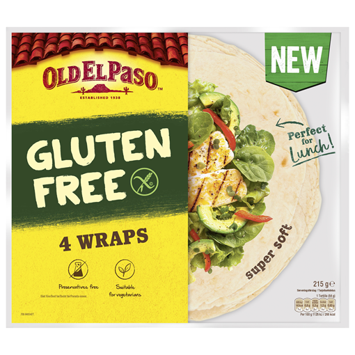 Old El Paso Tortilla XL 4 gluteeniton 215g