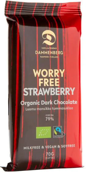Dammenberg Worry free Mansikka tummasuklaalevy