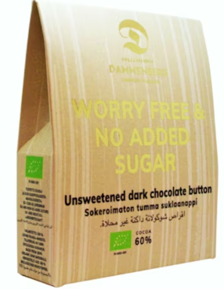 Dammenberg Worry free Sokeroimaton taateli-tummasuklaanappi