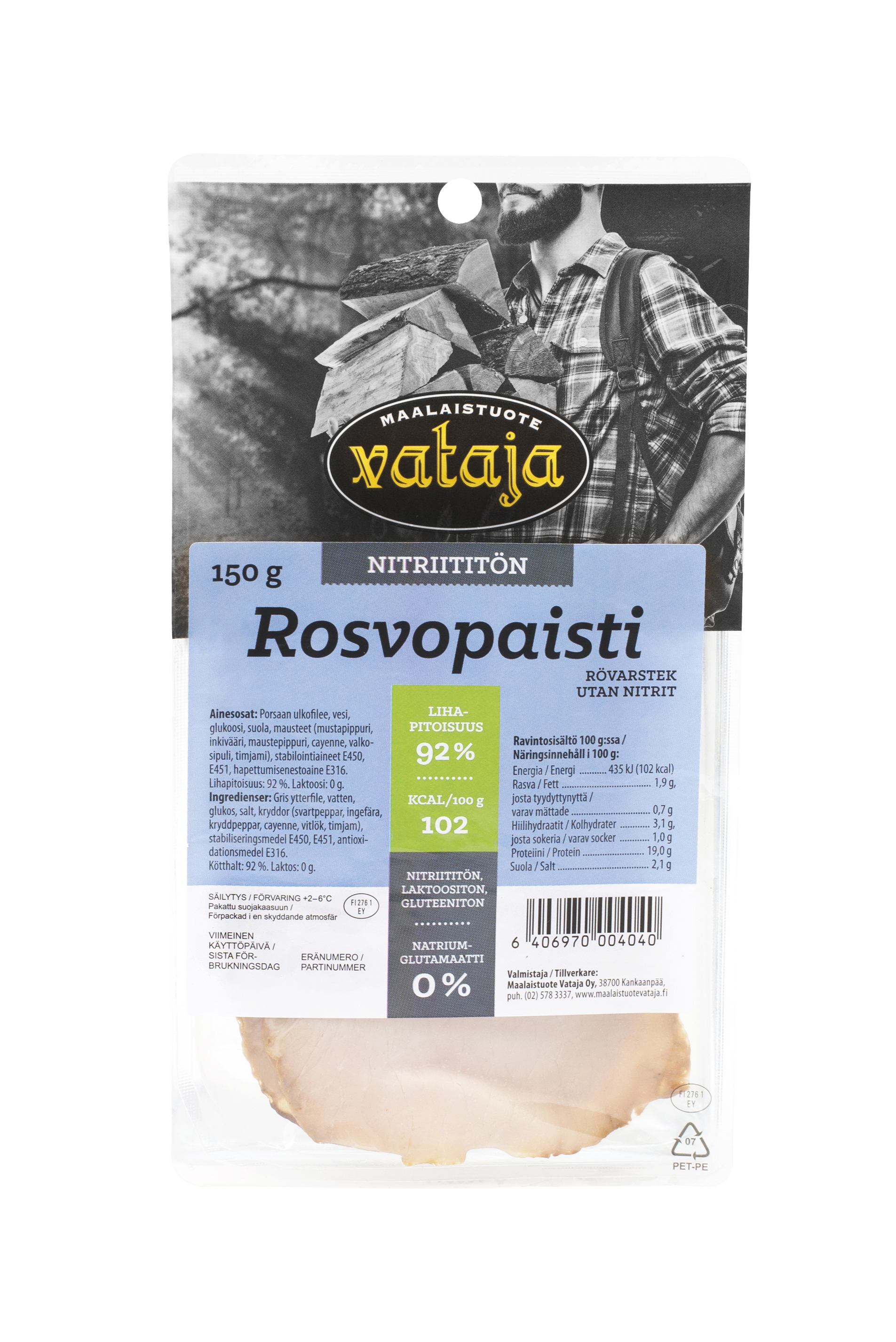 Vataja Rosvopaisti 150 g, nitriititön Vataja Rosvopaisti 150 g, nitriititön